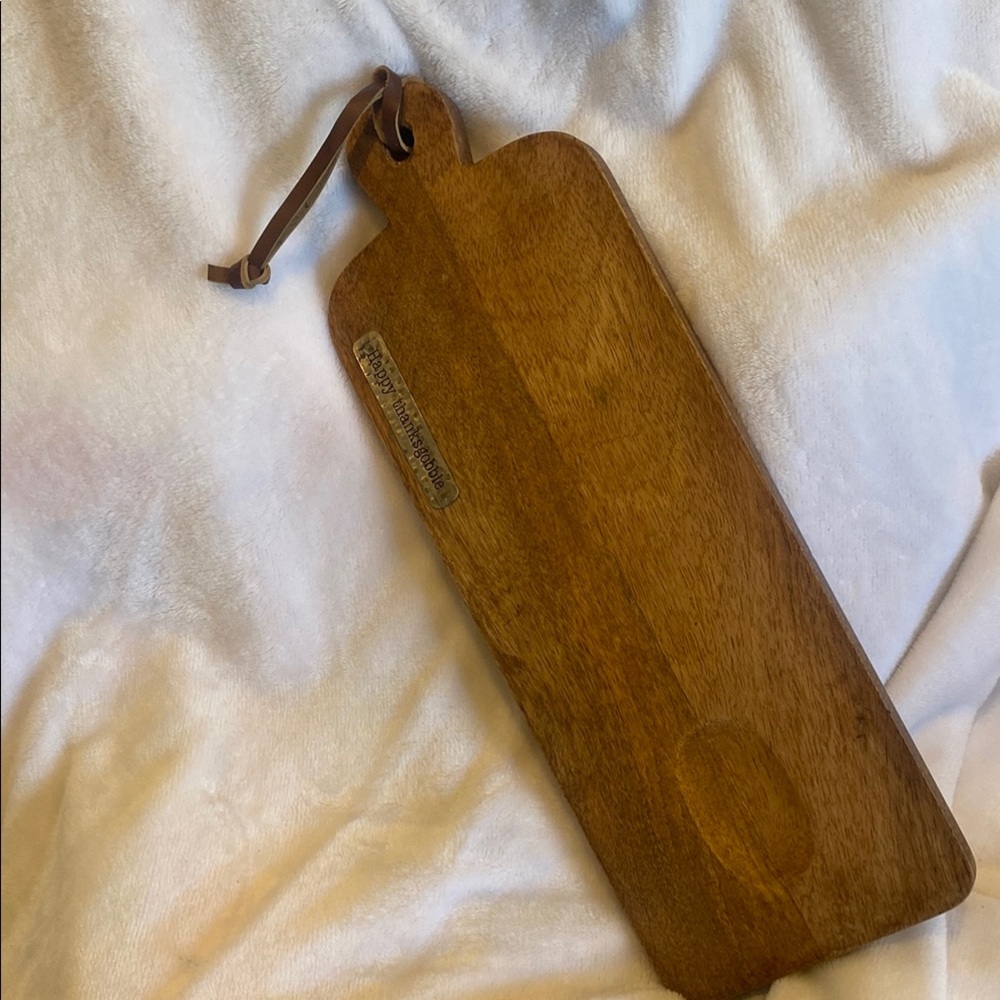 Warm Brown Wooden Accent Board with Hanging Loop